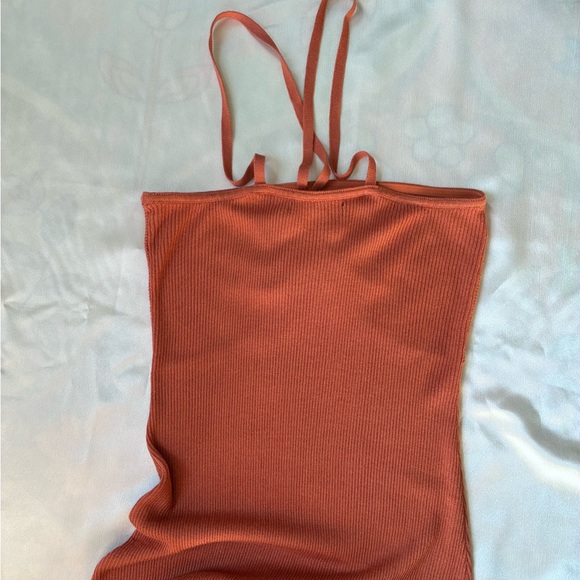 Terracotta Rusty Halter Maxi Dress - Picture 4 of 5